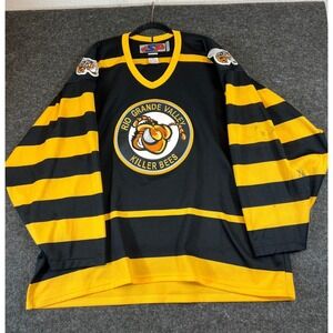 SP Rio Grande Valley Killer Bees Hockey Jersey Mens XL Black Yellow CHL Vintage